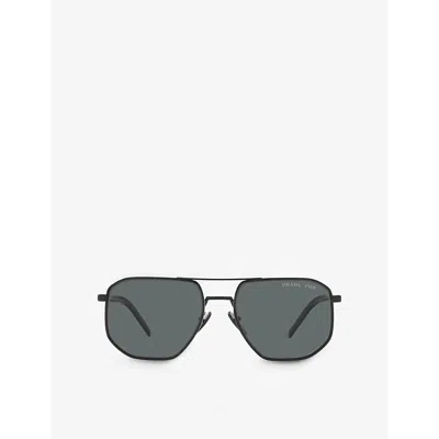 Prada Womens Pr 59ys Slim-temple Metal Sunglasses Black