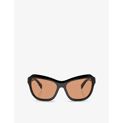 Prada Womens Black Pr A27s Butterfly-frame Acetate Sunglasses