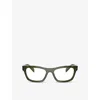 Prada Womens Pr B01v Butterfly-frame Acetate Optical Glasses Brown