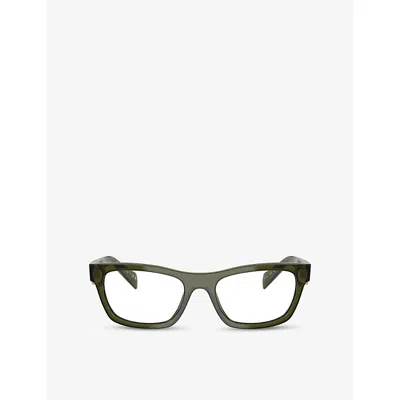 Prada Womens Green Pr B01v Butterfly-frame Acetate Glasses