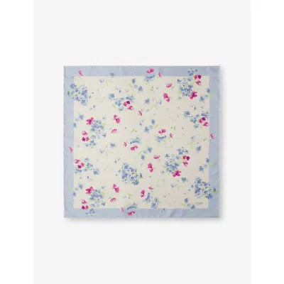 Prada Womens Pink Printed Silk Twill Scarf