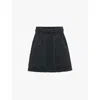 Prada A-line Denim Miniskirt In Grey
