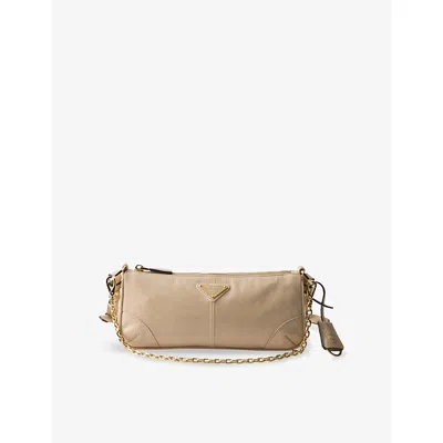 PRADA WOMENS NEUTRAL PRADA RE EDITION 2002 MEDIUM LEATHER SHOULDER BAG