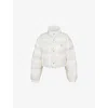 Prada Re-nylon Cropped Convertible Down Jacket In White