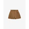 Prada Womens Brown Re-nylon Logo-plaque Recycled-nylon Shorts