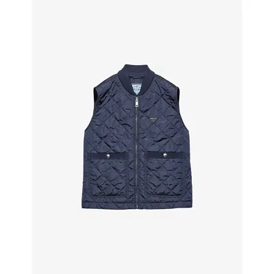 Prada Womens Blue Re-nylon Quilted Shell Vest