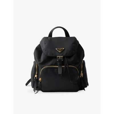 Prada Womens Black Re Nylon Small Woven Backpack