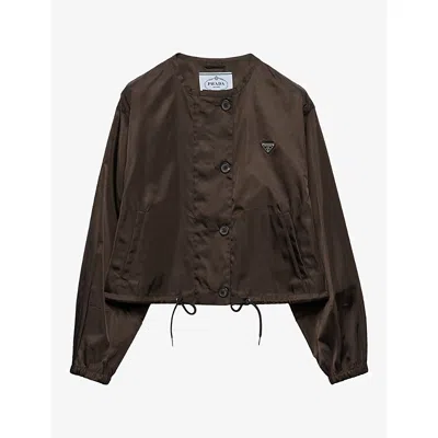 PRADA WOMENS PRADA RE-NYLON CROPPED BLOUSON JACKET