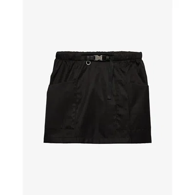 Prada Womens  Re-nylon Mini Skirt In Black