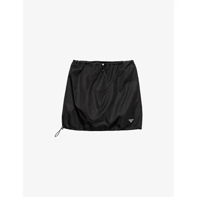 Prada Womens  Re-nylon Mini Skirt In Black