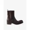 Prada 40mm Pull-tab Zip Boots In Brown