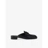 Prada Leather Mules In Black