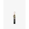 Prada Womens Black Saffiano Leather Keychain In Black