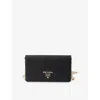 Prada Black Brand-plaque Mini Saffiano-leather Cross-body Bag