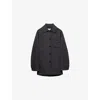 Prada Womens Grey Single-breasted Double Cashmere-wool Caban Jacket In Gray