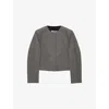 Prada Womens Grey Single-breasted Princes Of Wales Wool-blend Jacket In Gray