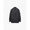 Prada Einreihige Jacke Aus Old Canvas In Blue