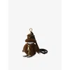 Prada Womens Brown Soft Robot Corduroy Keychain Charm In Brown