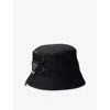 Prada Womens Black Speedrock Re-nylon Bucket Hat In Black