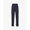 Prada Womens  Tailored Mid-rise Wool-blend Trousers In Blue