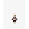 Prada Womens Pink Teddy Keychain Charm In Gold