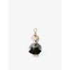 Prada Womens White Teddy Keychain Charm In Multi