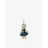 Prada Womens White Teddy Small Keychain Charm In Blue