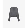 Prada V-neck Knitwear With Classic Silhouette And Refined Details In Grey