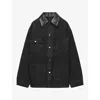 Prada Denim Jacket With Collar Contrast Pockets Sleeves In Black
