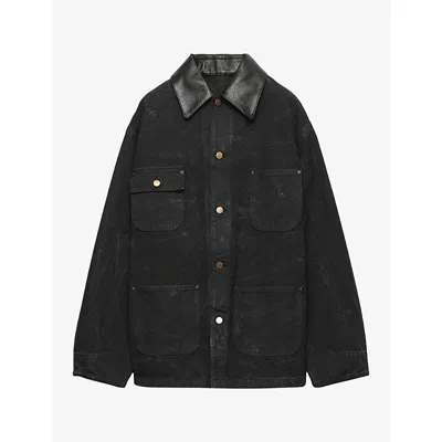 PRADA WOMENS PRADA TRIANGLE-LOGO CANVAS BLOUSON JACKET