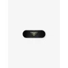 Prada Womens Black Triangle-logo Plexiglass Hair Clip In Black