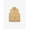 Prada Womens Brown Triangle-logo Technical Fabric-down Gilet In Neutral
