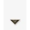 Prada Womens Black Triangle-plaque Metal Brass Scarf Clip