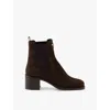 Prada Tronchetti Block Heel Chelsea Boot In Brown