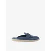 Prada Nubuck Mules In Blue