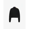 Prada Womens Black Turtleneck Brand-patch Wool Jumper In Black