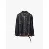 Prada Leather Blouson Jacket In Black