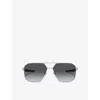 Prada Womens Silver Ps 55ws Irregular-frame Metal Sunglasses In Silver