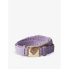 Prada Womens Purple Brand-plaque Woven Belt