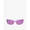 Prada Womens  Pr A14s Butterfly-frame Acetate Sunglasses In Purple