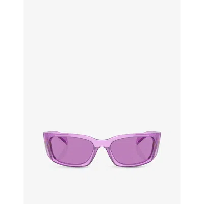 Prada Womens  Pr A14s Butterfly-frame Acetate Sunglasses In Purple