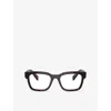 Prada Womens Red Pr A10v Pillow-frame Acetate Glasses