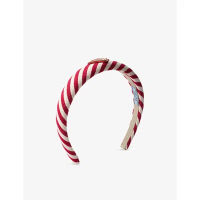 Prada Womens  Striped Cotton Headband
