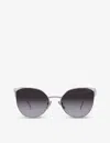 Prada Womens Silver Pr 57ys Aviator Steel And Polyamide Sunglasses In Silver
