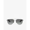 Prada Womens Silver Ps A52s Pilot-frame Metal Sunglasses