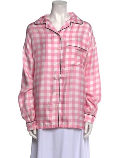 Pre-owned Prada Womens' Sleepwear Silk Top In Pink