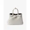Prada Womens White Belt-buckle Medium Leather Handbag In White / Black