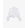 Prada Drawstring Poplin Shirt In White