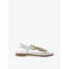 Prada Womens White Flat Leather And Cord Sandals Eur 39 / 6 Uk