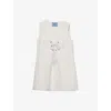 Prada Womens White Front-tie V-neck Cotton Mini Dress In White